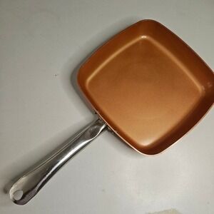 Copper Chef 9.5 Inch Square Frying Pan Non-Stick Ceramic Induction‎ S2 Copper